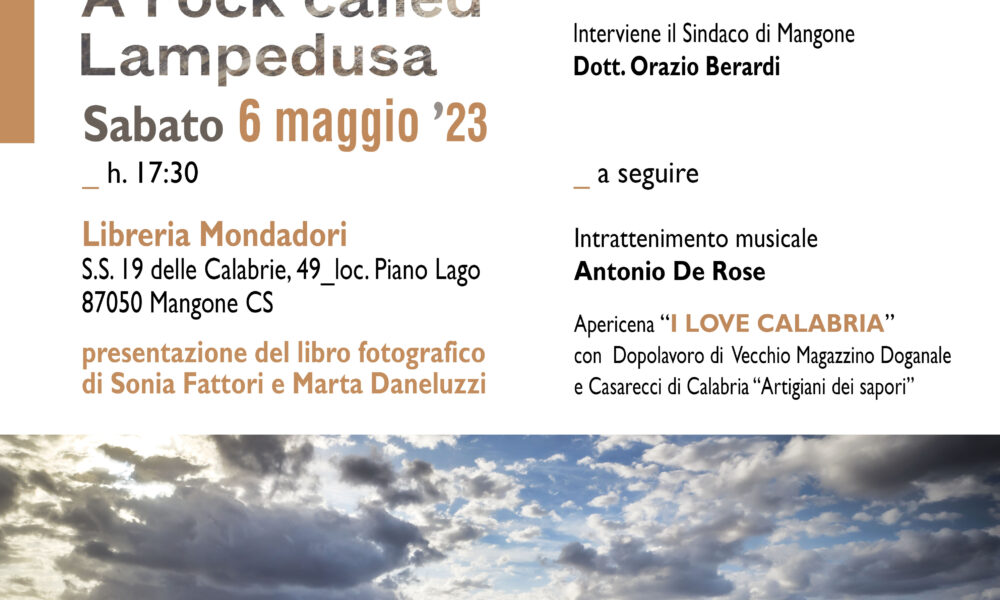 Sarà presentato anche in Calabria il libro “Uno scoglio chiamato Lampedusa”. L’evento a Piano Lago
