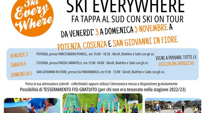 SkiOnTour, il progetto per far amare lo sci fa tappa a Cosenza e a San Giovanni in Fiore