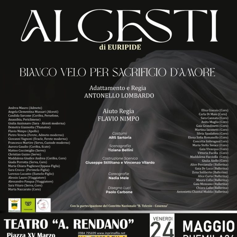 Cosenza, Le Officine Teatrali Telesiane celebrano i dieci anni con “Alcesti” di Euripide