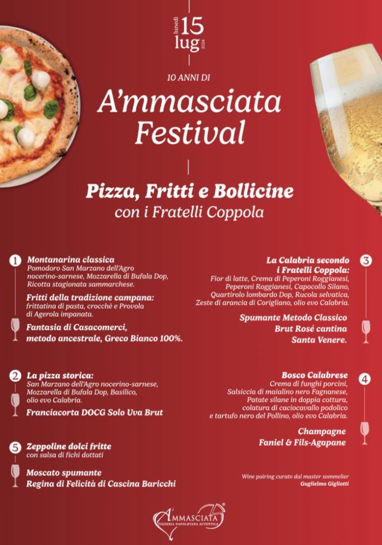 A’mmasciata, la pizzeria napoletana in Calabria festeggia 10 anni di apertura