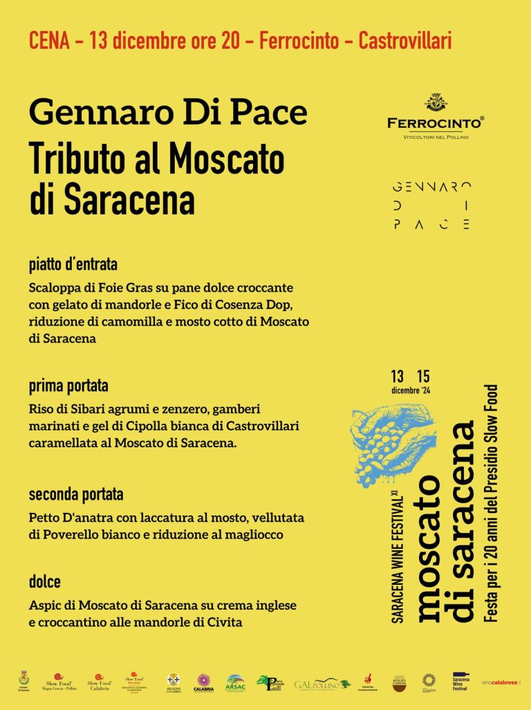 SARACENA, ANDREA AMADEI E GENNARO DI PACE OSPITI DELLA FESTA PER I VENTI ANNI DEL MOSCATO