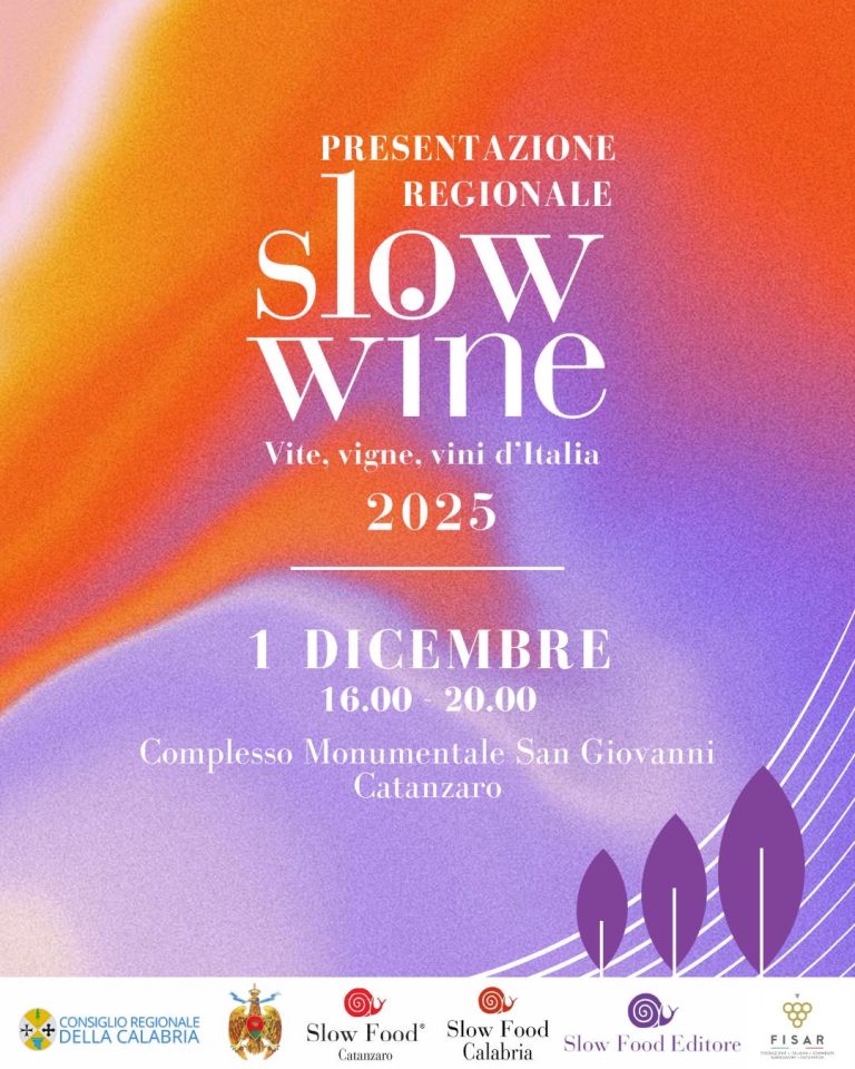 Domenica 1 Dicembre a Catanzaro la presentazione regionale della guida Slow Wine 2025
