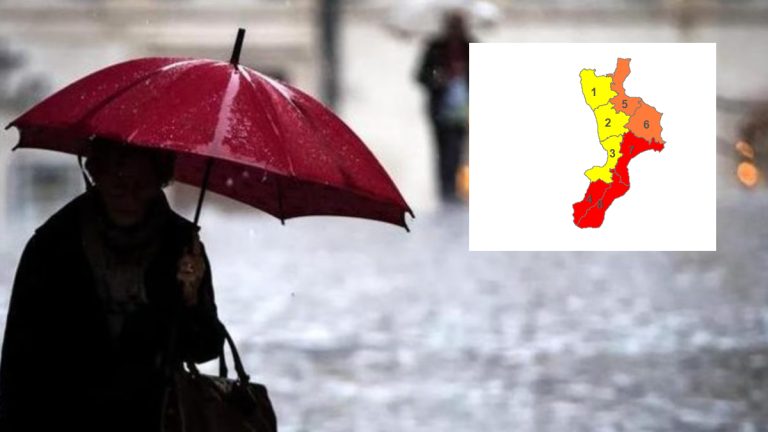 Maltempo in Calabria, diramata l’allerta: previste piogge torrenziali e forti raffiche i vento