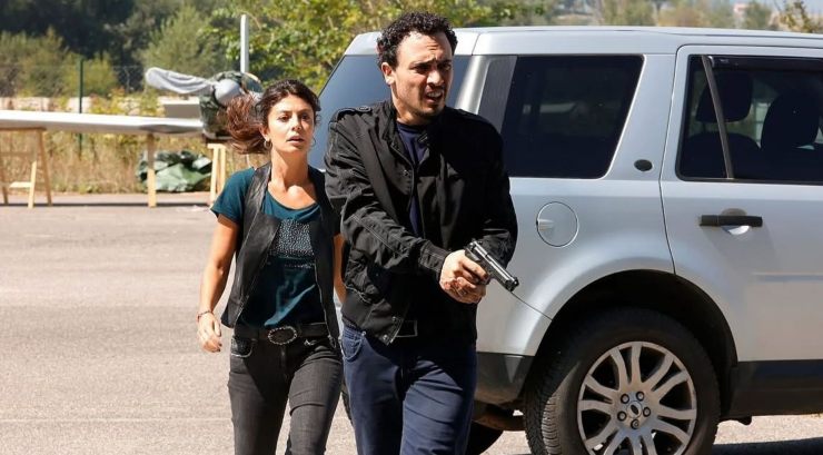 Simone liberati e alessandra mastronardi sul set di doppio gioco
