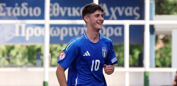 Mattia liberali con la maglia della nazionale under 17