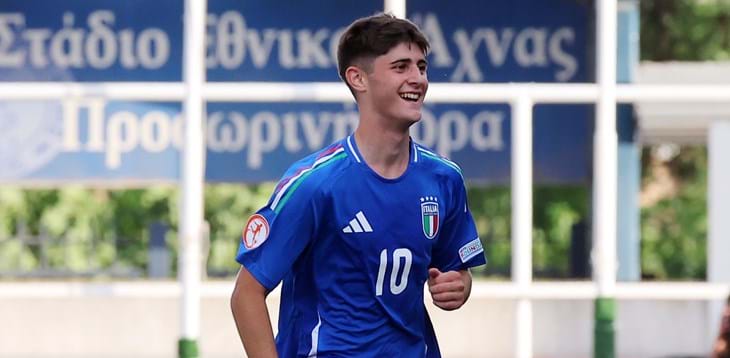 Mattia liberali con la maglia della nazionale under 17
