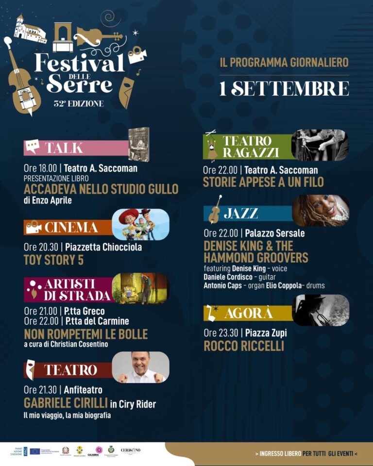 Festival delle Serre 2026: Cerisano riaccende la sua magia. Oggi il via alla 32ª edizione